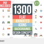 Videohive Flat Animated Icons Library 11453830