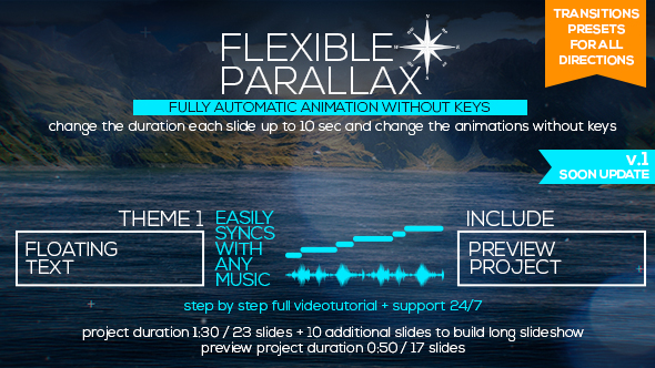 Videohive Flexible Parallax Slideshow Floating Text 19788192