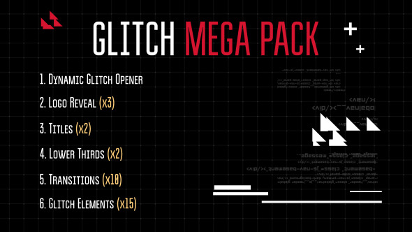 Videohive Glitch Mega Pack -11973941