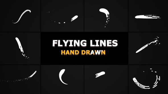 Videohive Hand Drawn Flying Lines 21283225
