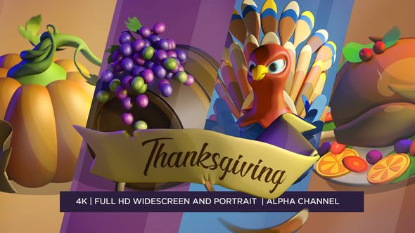 Videohive Happy Thanksgiving 3D 22873908