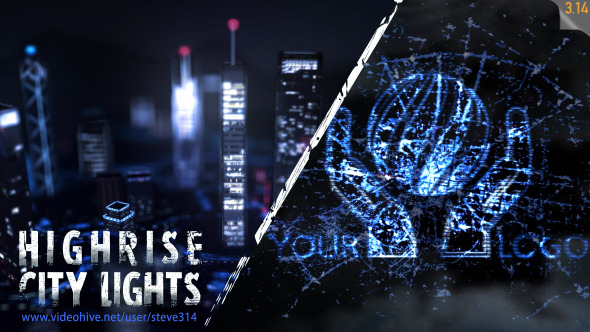 Videohive Highrise City Lights Logo Intro 11251037