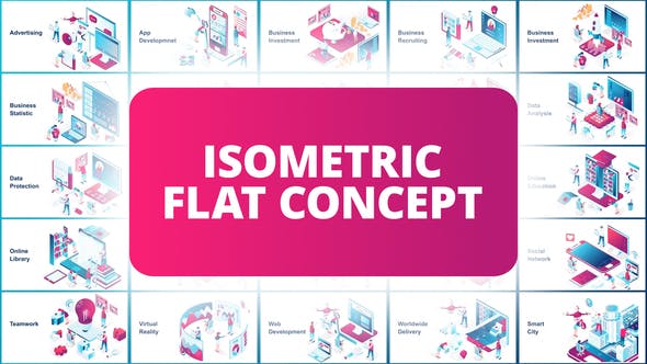 Videohive Isometric Flat Concept 23352830