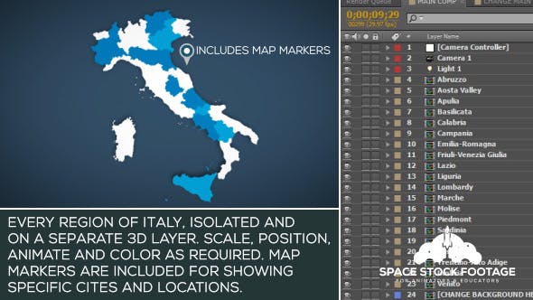 Videohive Italy Map Kit 15897796