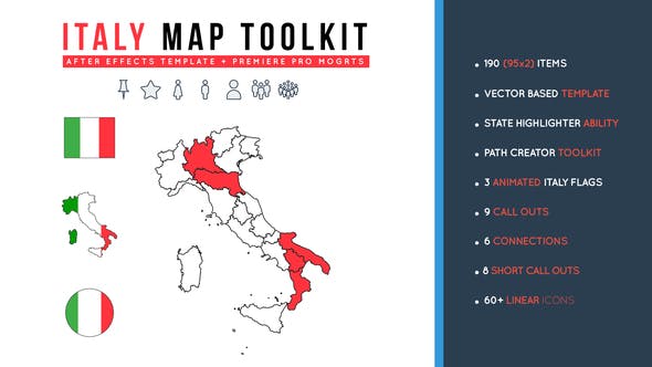Videohive Italy Map Toolkit 26892363