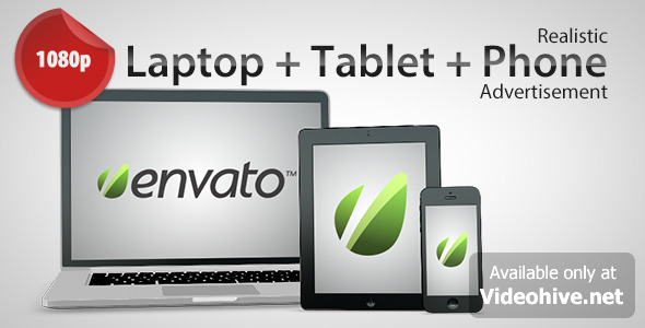 Videohive Laptop + Tablet + Phone Advertisement