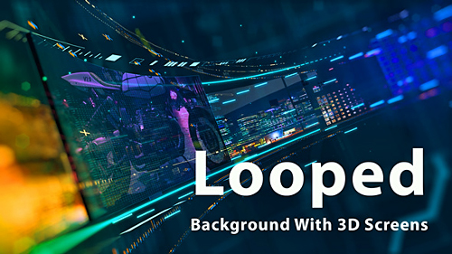 Videohive Looped Background With 3D Screens 17088814
