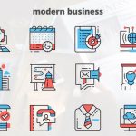 Videohive MODERN BUSINESS – Thin Line Icons 23454681