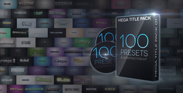 Videohive Mega Title Pack 01 100 in 1 & Construction Kit 4662535