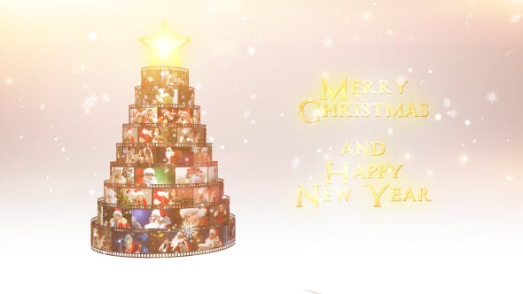 Videohive Merry Christmas Film Reel Wishes 18996758