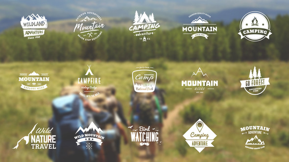 Videohive Mountain Travel And Campfire Badges 10645447
