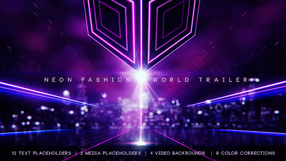 Videohive Neon Fashion World Trailer 12519578