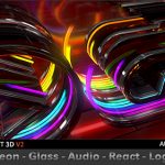 Videohive Neon Glass Audio React Logo 19640892