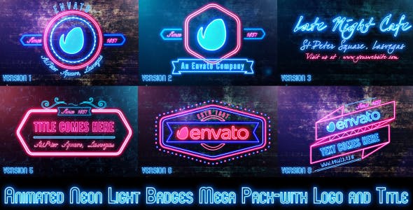 Videohive Neon Lights Badges 5486776