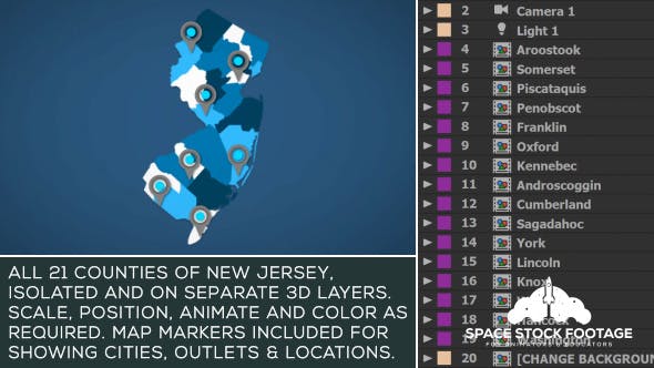 Videohive New Jersey Map Kit 20790500