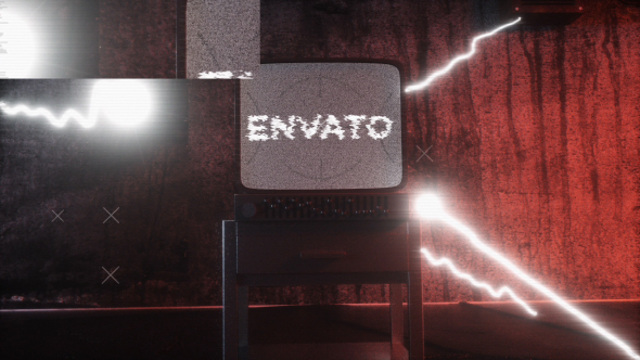 Videohive Old Distorted Horror TV Glitch Logo Opener 20663102