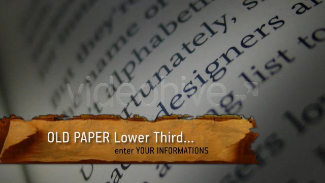 Videohive Old Paper Lower Third 117723