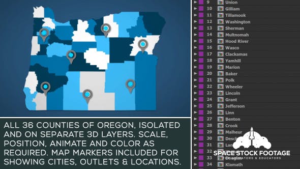Videohive Oregon Map Kit 20856707