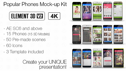 Videohive Popular Phones Mock-up Kit 13642951