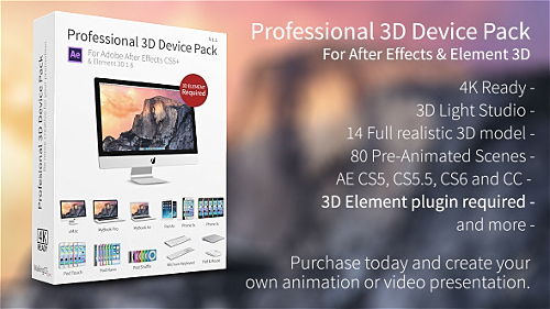 Videohive Professional 3D Device Pack for Element 3D