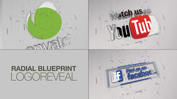 Videohive Radial BluePrint Logo Reveal 15651022