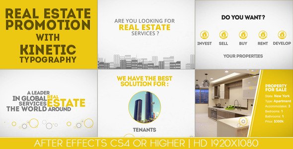 Videohive Real Estate Promotion With Kinetic Typography