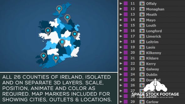 Videohive Republic of Ireland Map Kit 20934574