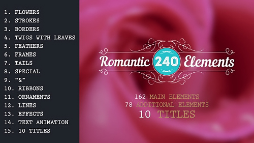 Videohive Romantic Elements Titles 10214513