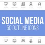 Videohive Social Media - 50 Thin Line Icons 23172157