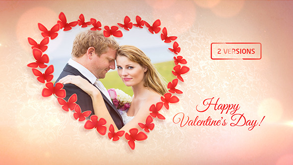Videohive Sweet Butterflies Valentine's Day Card 10341841