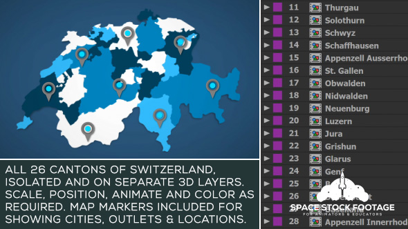 Videohive Switzerland Map Kit 21013469