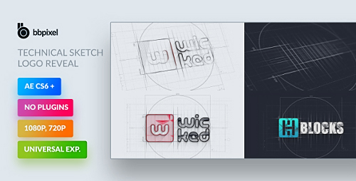 Videohive Technical Sketch Logo Reveal 19566375