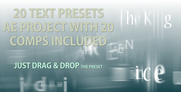 Videohive Text Presets - 20 text animation presets 2034652