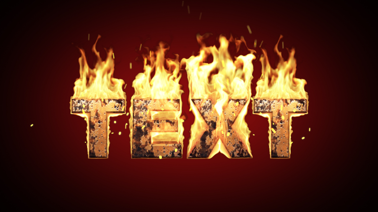 Videohive Text on Real Fire 82521