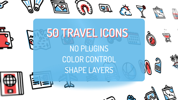 Videohive Travel Holiday Flat Icons 21582943