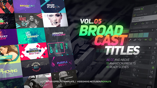 Videohive TypeX - Text Animation Tool - VOL.05 - Broadcast Titles Pack 20233979