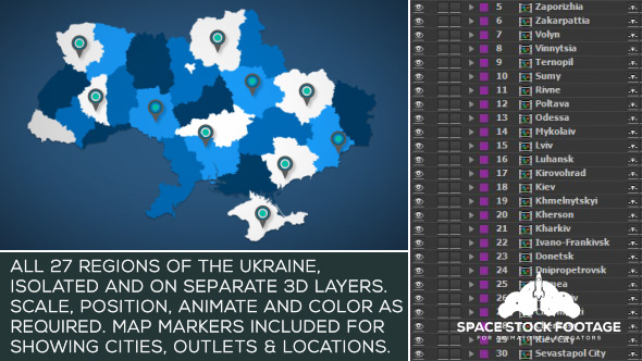 Videohive Ukraine Map Kit 18458445
