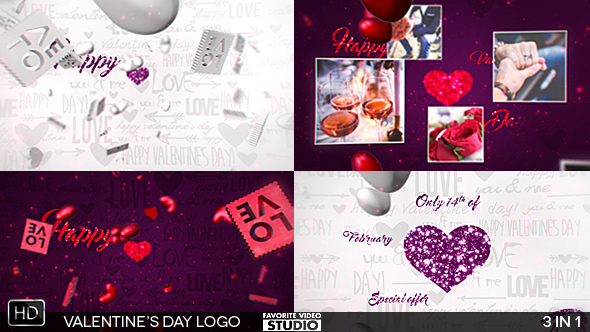 Videohive Valentine's Day Logo 3in1 14568409