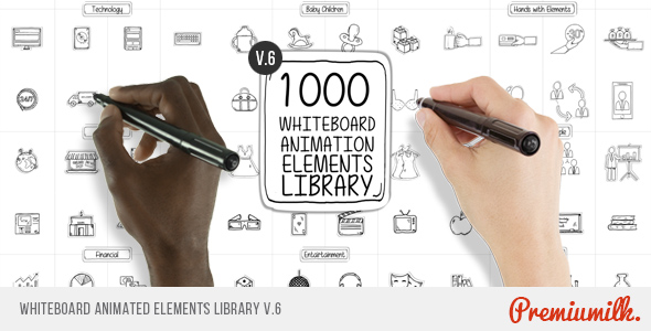 Videohive Whiteboard Animated Elements Library 13745607
