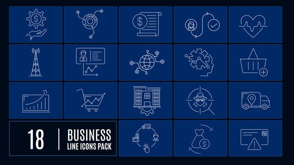 Videohive Business Line Icons 26180849