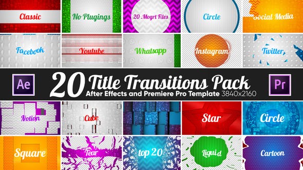 Videohive 20 Title Transitions Pack 22119825