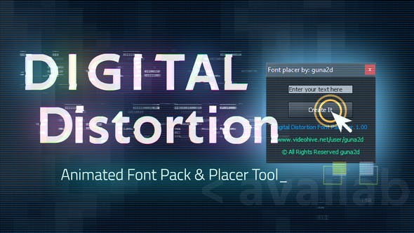 Videohive Digital Distortion Animated Font Pack with Tool 25002354