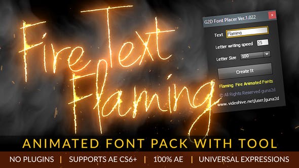 Videohive Fire Text Flaming Animated Font Pack with Tool 25574991