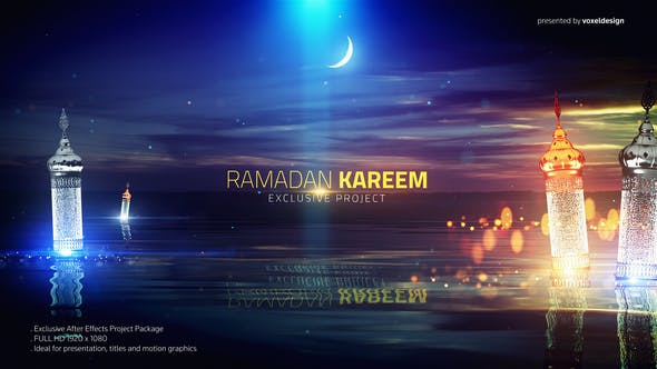 Videohive Ramadan Kareem Lake View Title 26488838