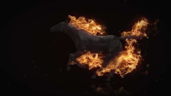 Videohive Flamming Horse Logo Reveal 22216625