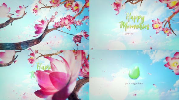 Videohive Cherry Tree Branches LogoTitle Reveal 24194864