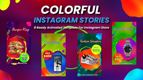 Videohive Colorful Instagram Stories 28334317