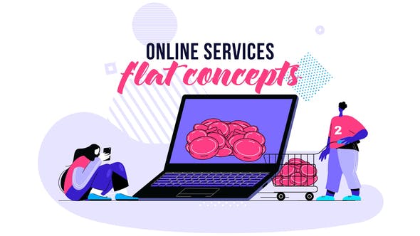 Videohive Online services – Flat Concept 28730457