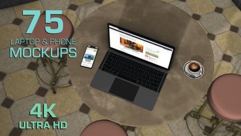 Videohive Biggest laptop and smartphone mockups pack (Coffee corner version) 30921851